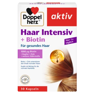 Abbildung der Produktverpackung Doppelherz aktiv Haar Intensiv Frontansicht